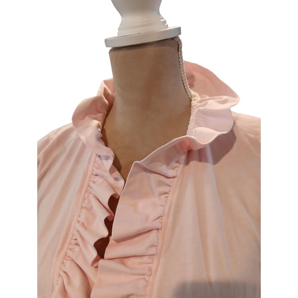 Mia Belle Large Pink Ruffle Open Front Cardigan Button Trim Long Sleeve Fairy - Picture 2 of 11